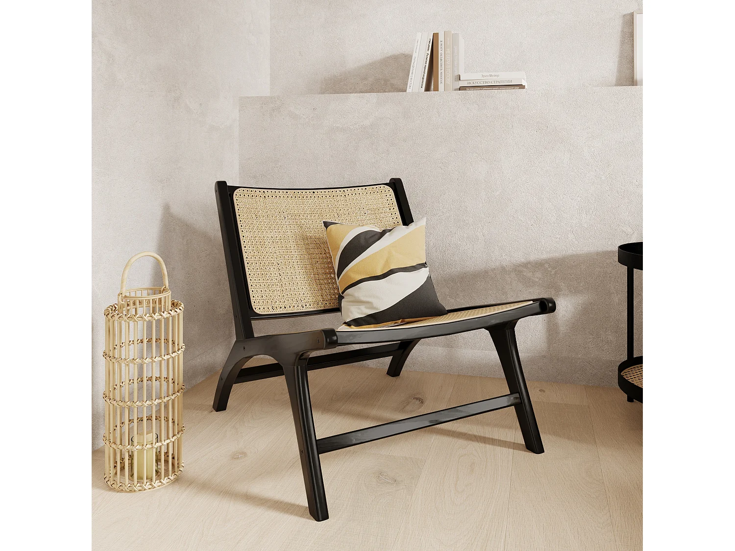 Sillón de teca negra y ratán natural - Kilka