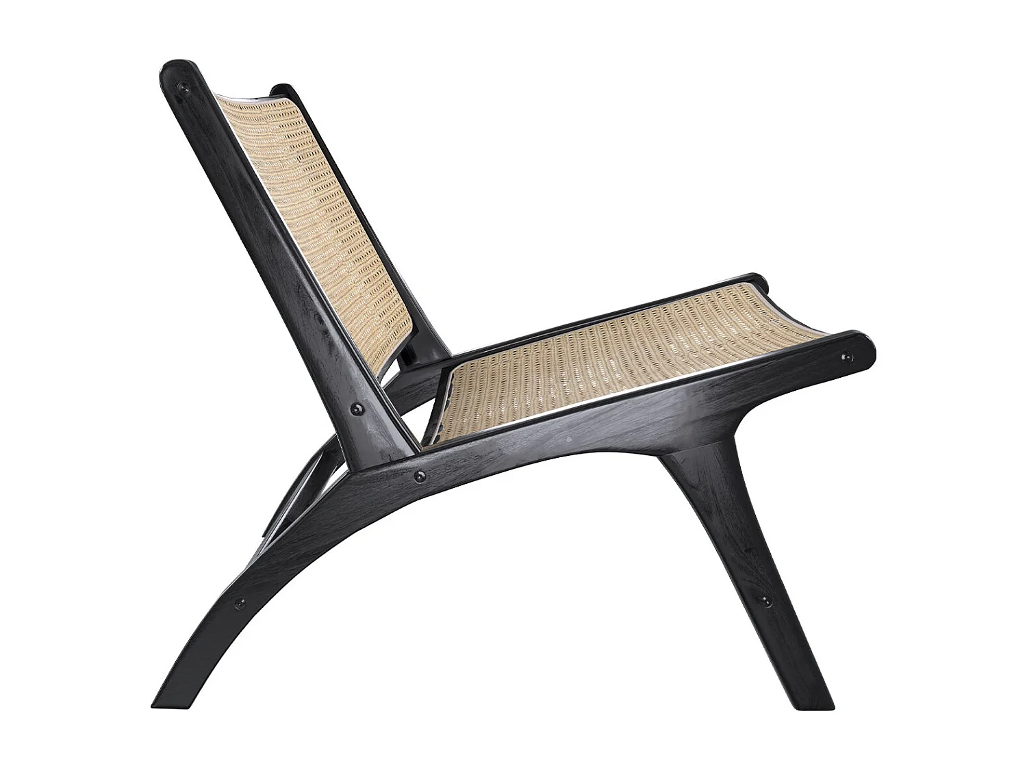 Sillón de teca negra y ratán natural - Kilka