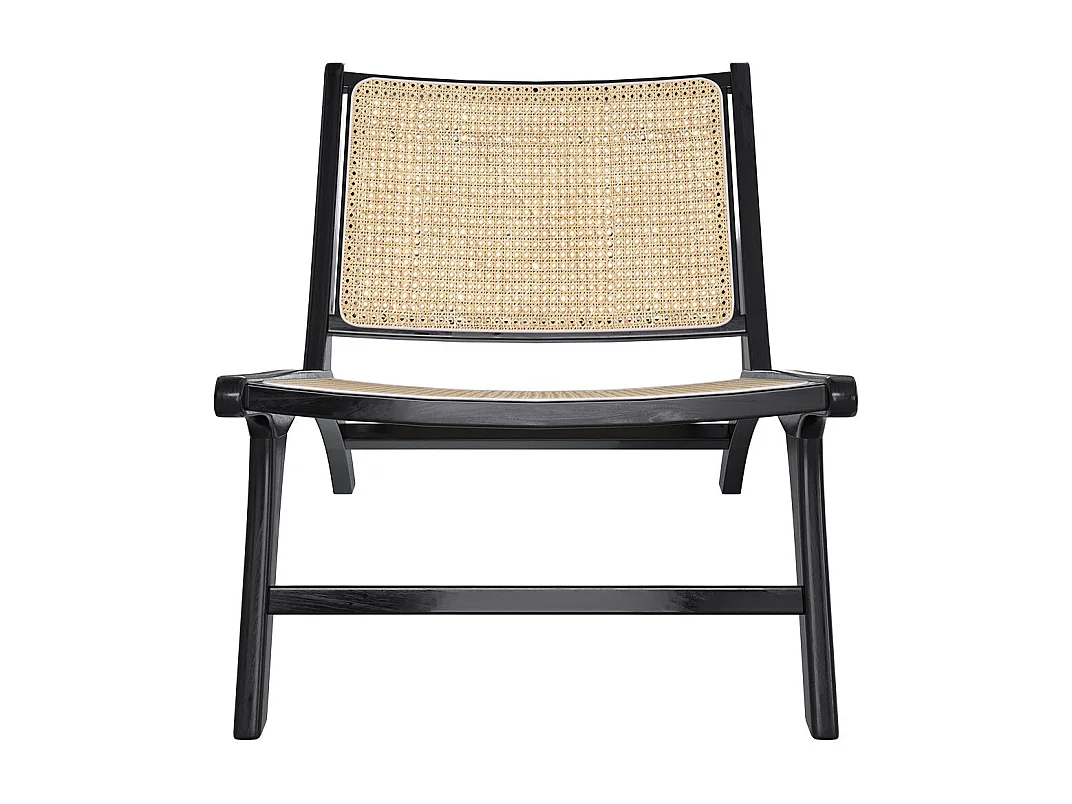 Sillón de teca negra y ratán natural - Kilka