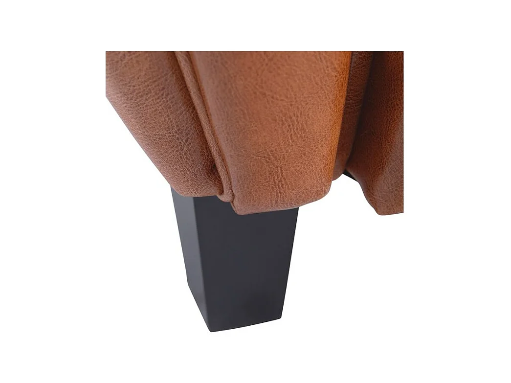 Fauteuil camel en croute de cuir enduite - Club