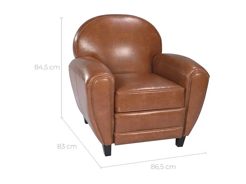 Poltrona Camel in pelle rivestita - Club