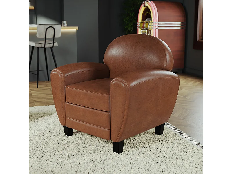 Poltrona Camel in pelle rivestita - Club