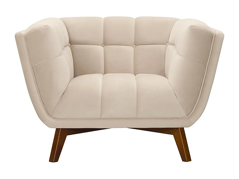 Poltrona in velluto beige - Mona