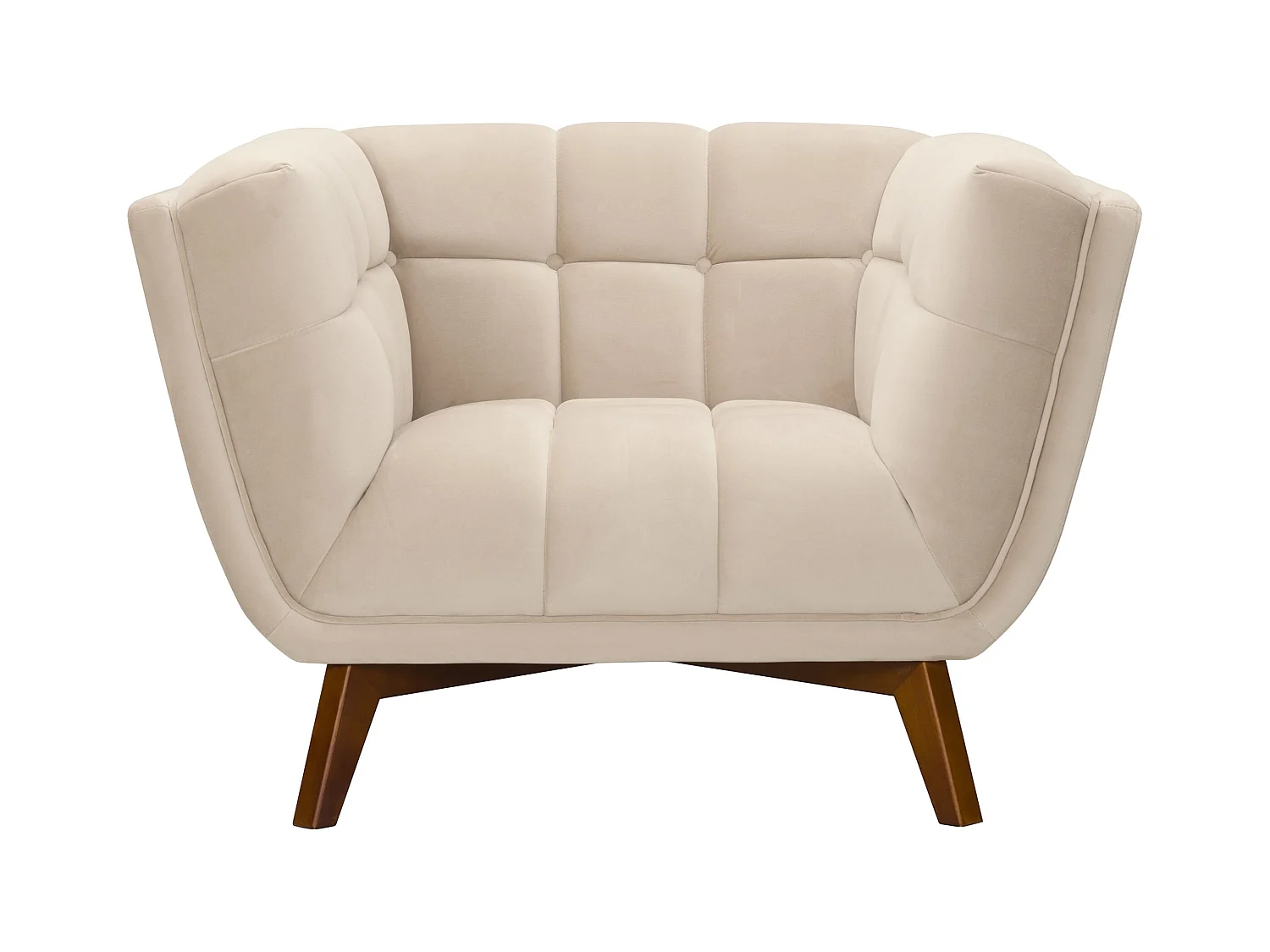 Fauteuil en velours beige - Mona