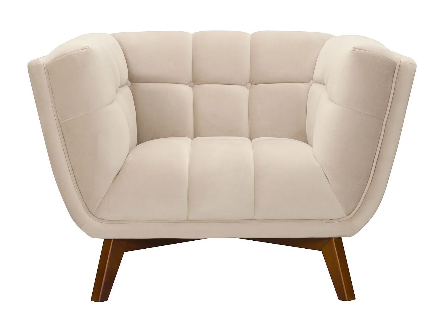 Poltrona in velluto beige - Mona