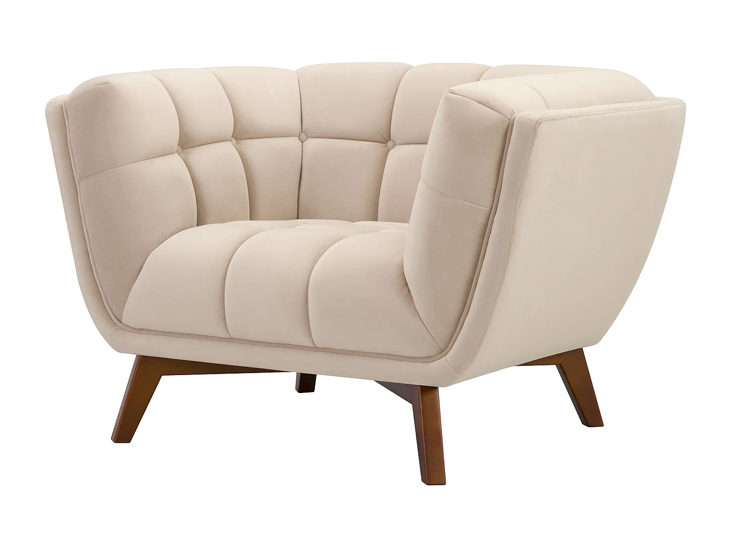 Poltrona in velluto beige - Mona