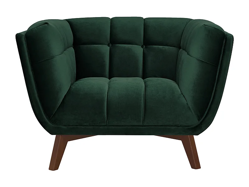 Fauteuil en velours vert foncé - Mona