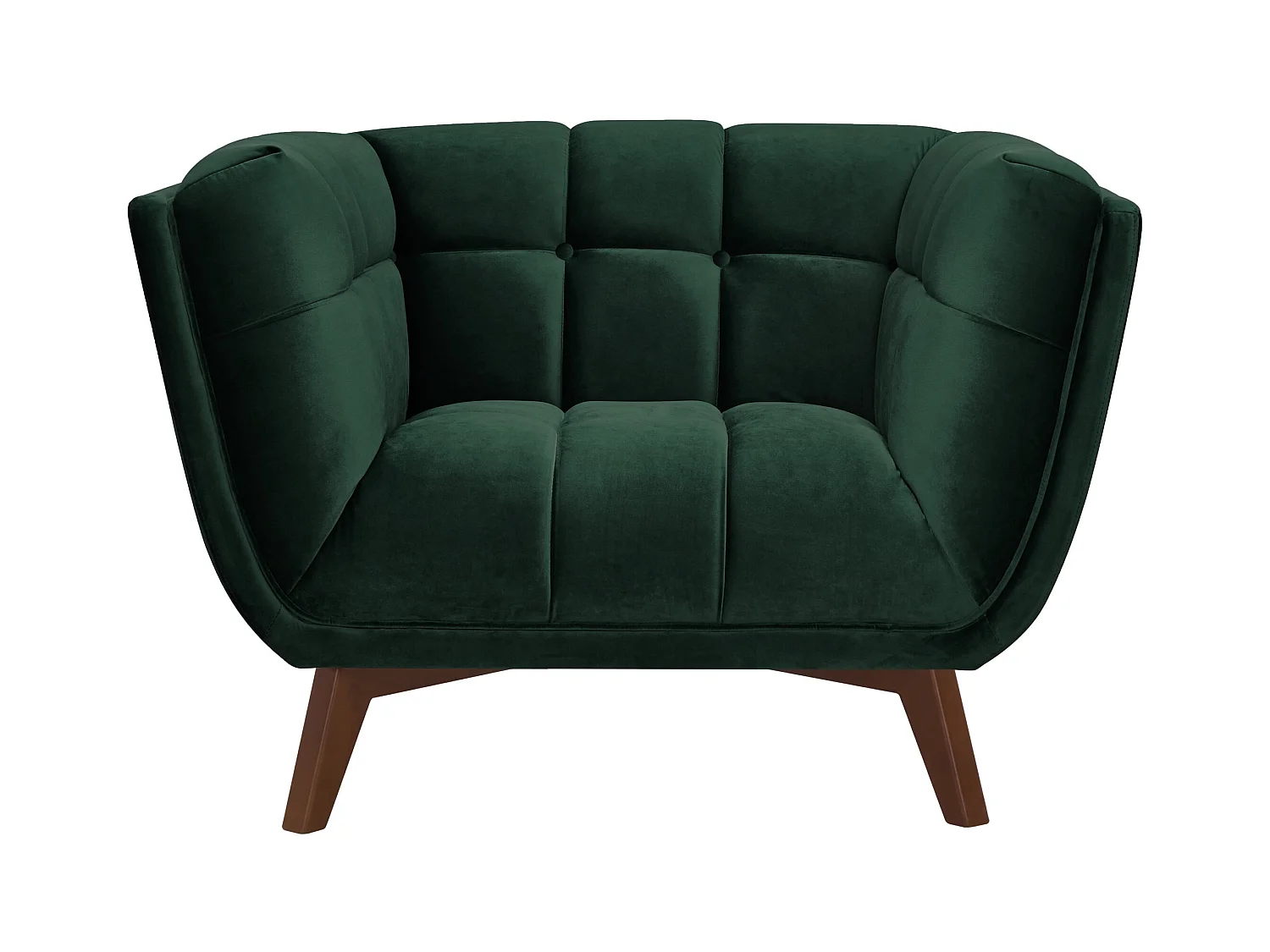 Poltrona in velluto verde scuro - Mona