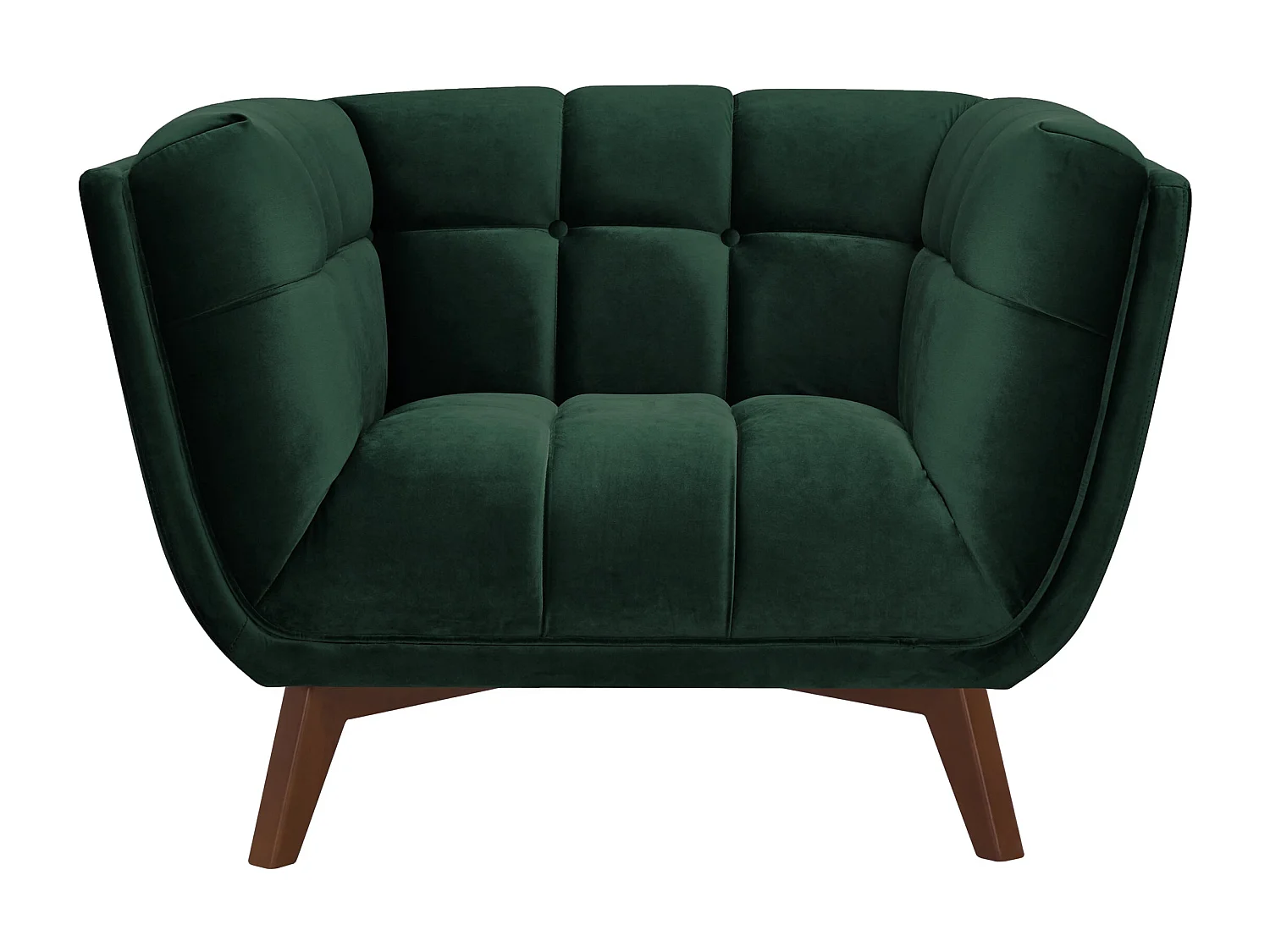 Fauteuil en velours vert foncé - Mona