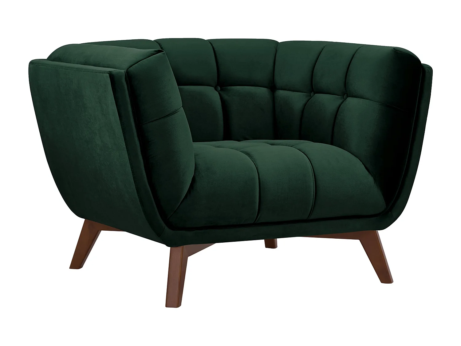 Fauteuil en velours vert foncé - Mona