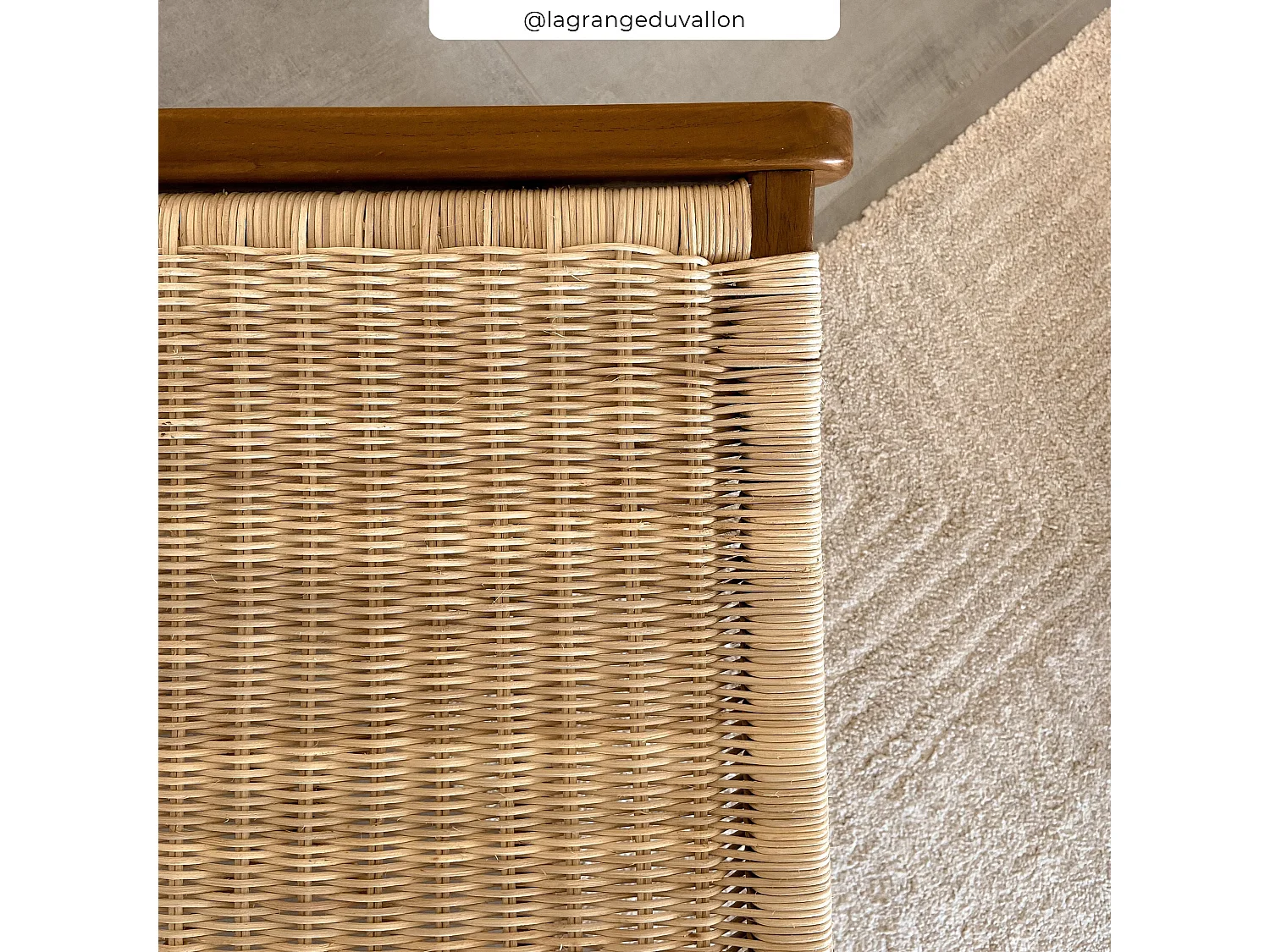 Fauteuil en bois de teck et tressage vannerie en rotin - Kilka