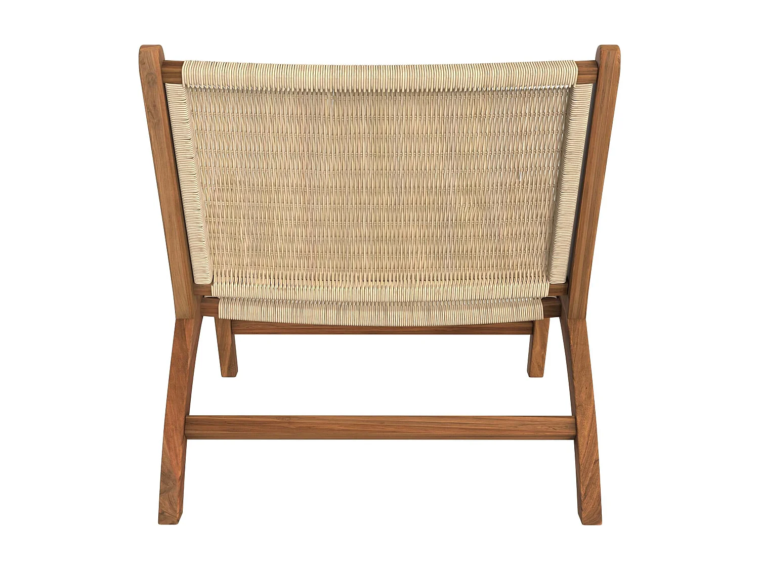 Fauteuil en bois de teck et tressage vannerie en rotin - Kilka