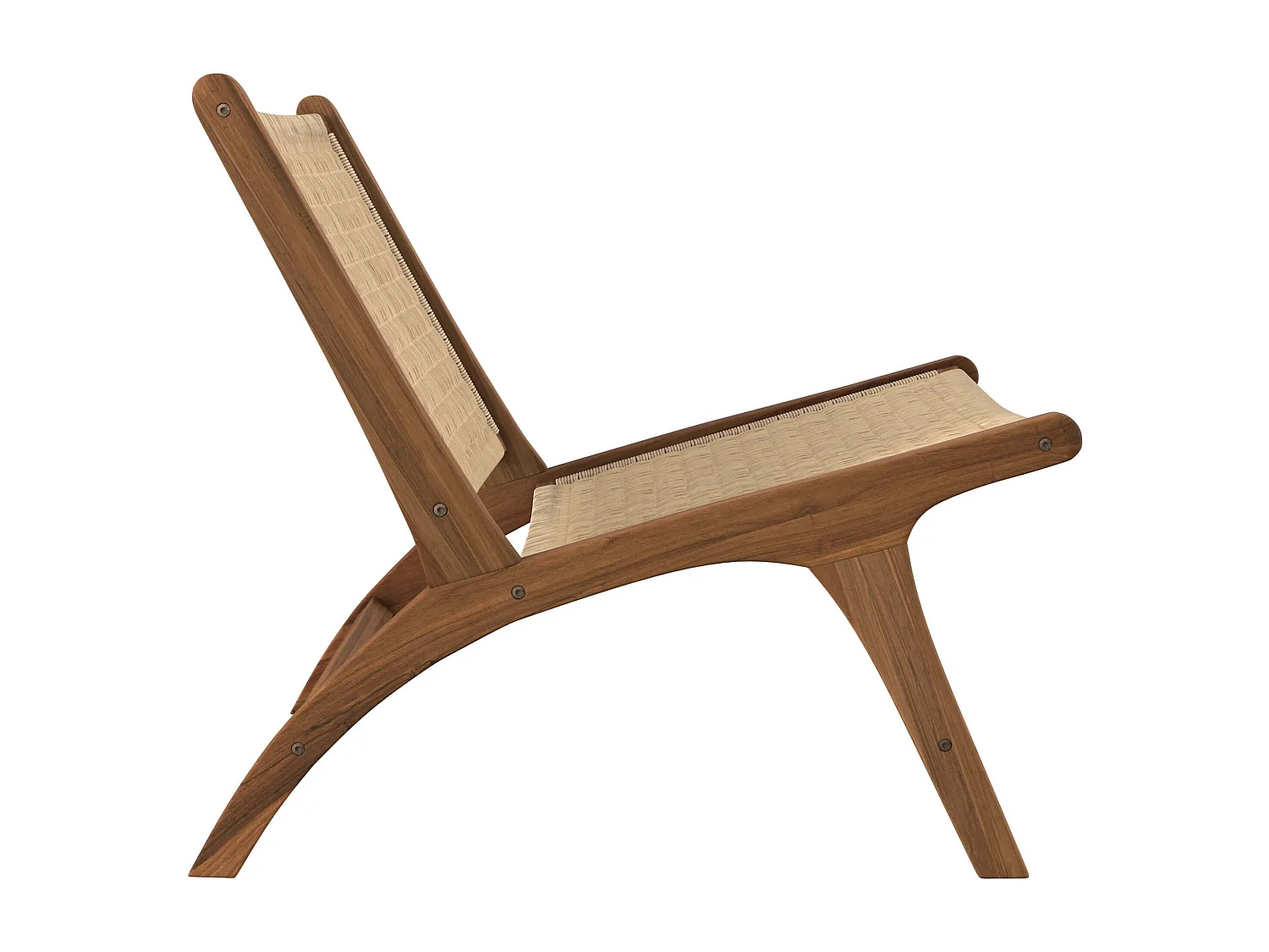 Sillón de madera de teca y ratán natural - Kilka