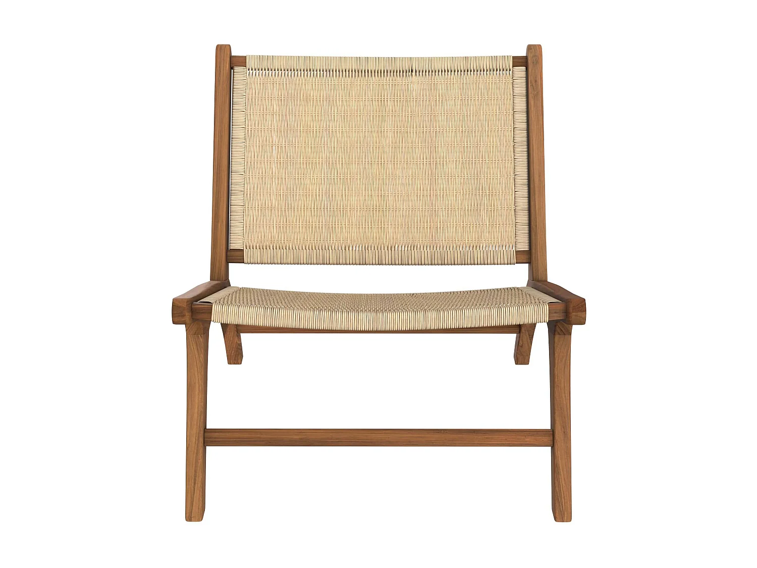 Sillón de madera de teca y ratán natural - Kilka