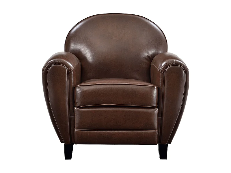Sillón marrón de cuero recubierto - Club