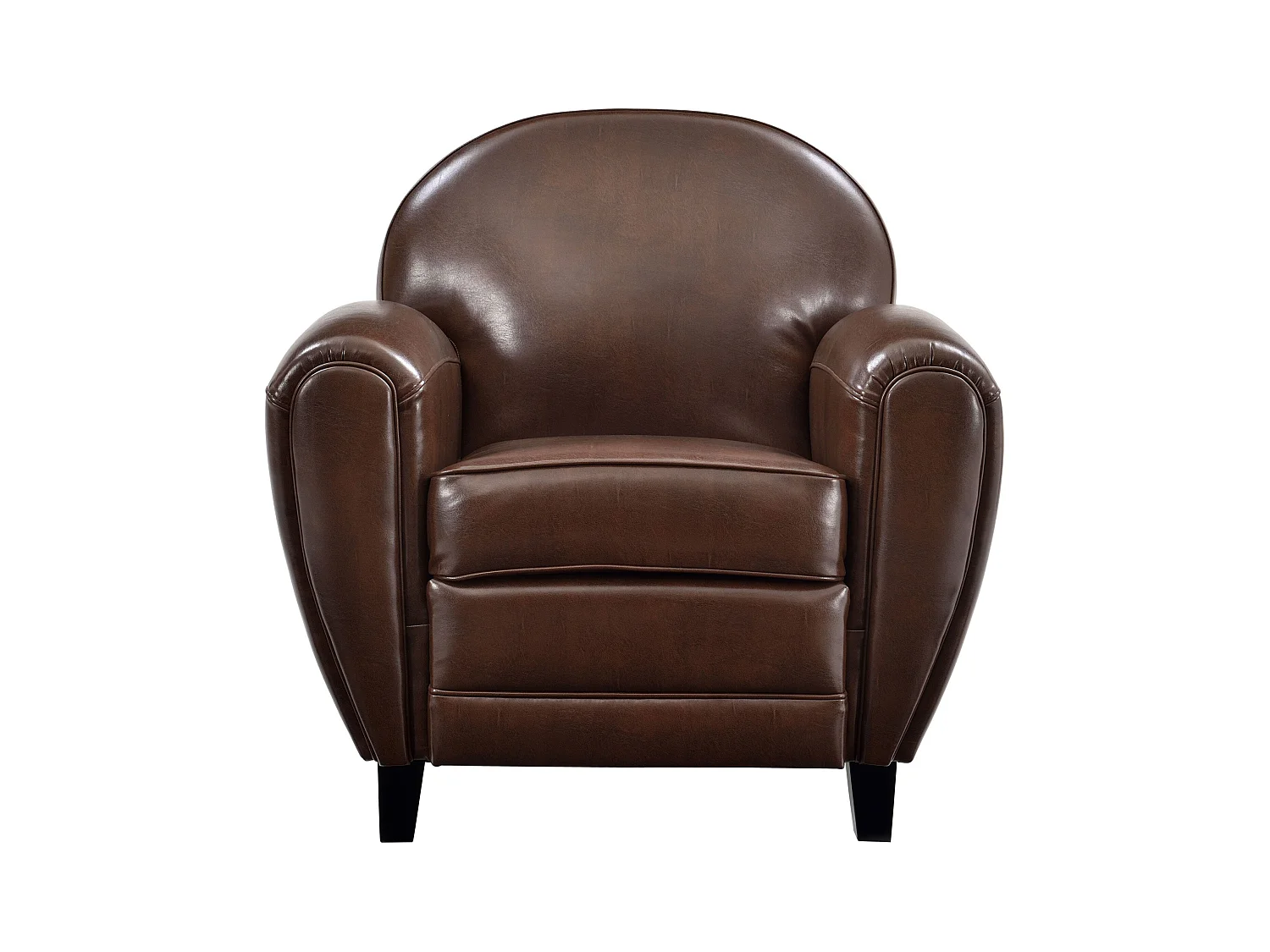 Sillón marrón de cuero recubierto - Club