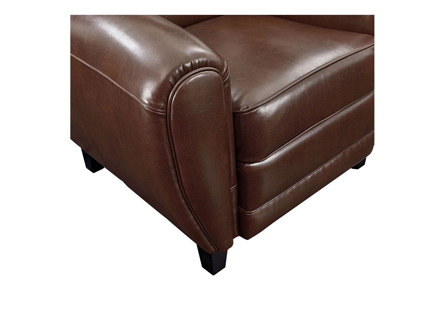 Sillón marrón de cuero recubierto - Club