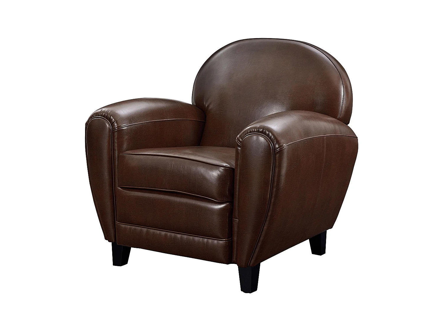 Sillón marrón de cuero recubierto - Club