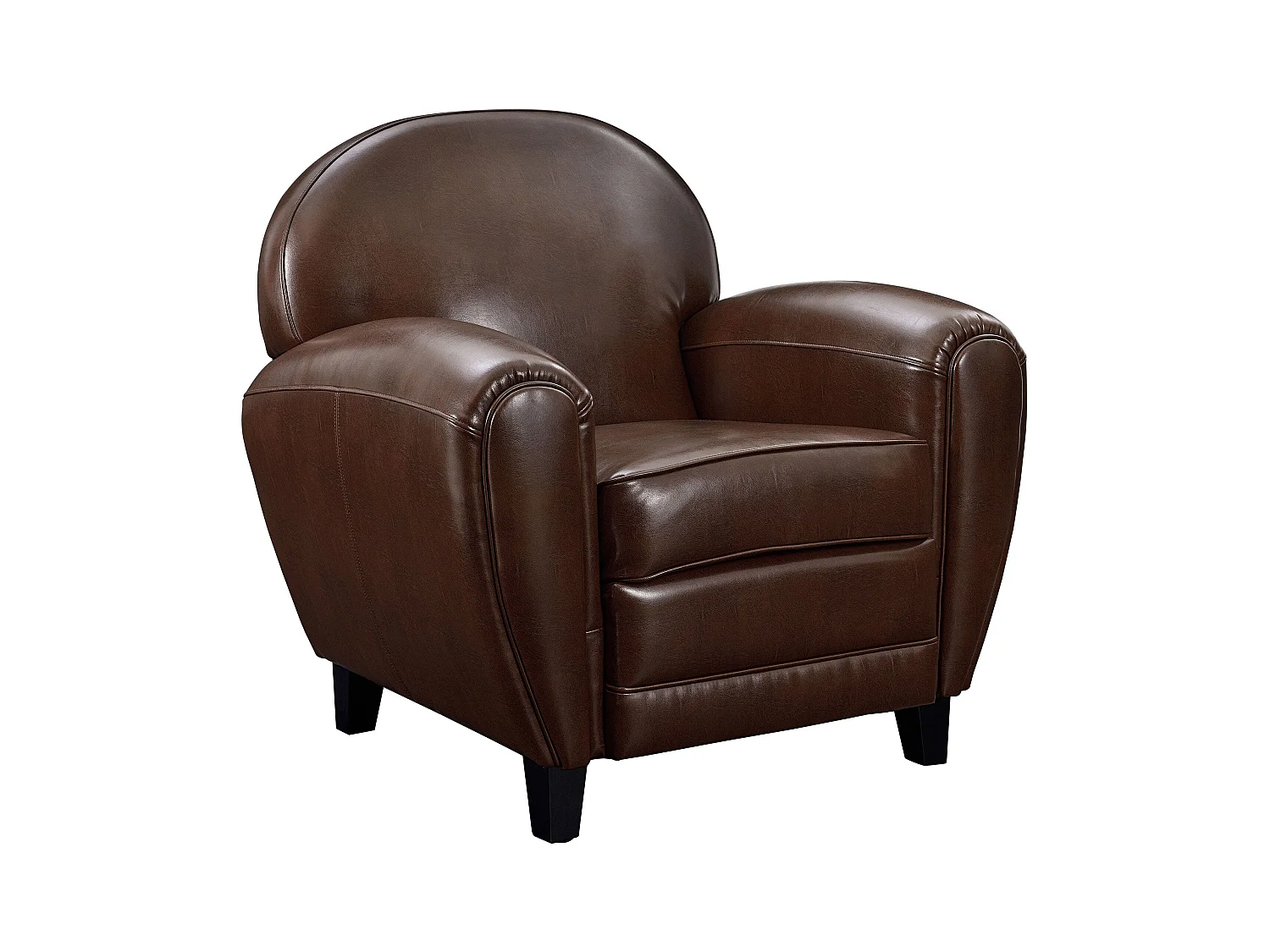 Sillón marrón de cuero recubierto - Club