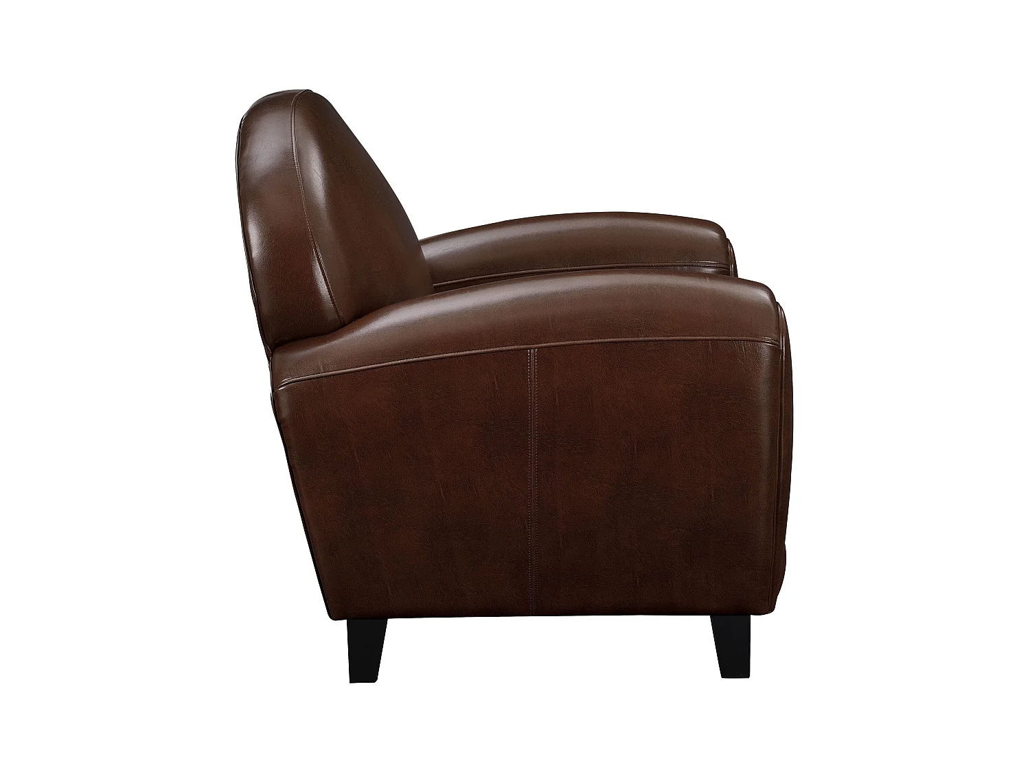 Sillón marrón de cuero recubierto - Club