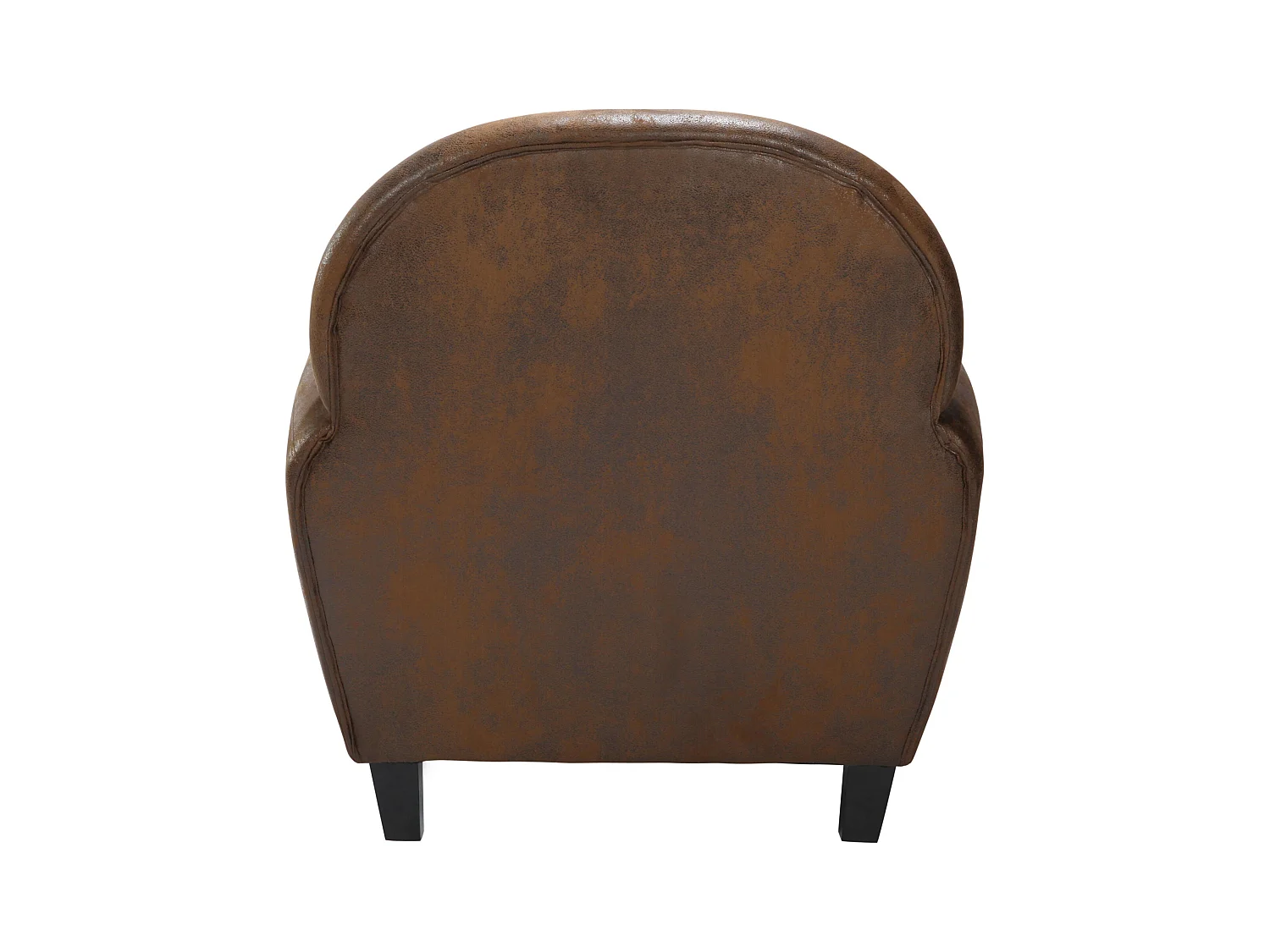 Fauteuil marron vieilli en microfibre - Club