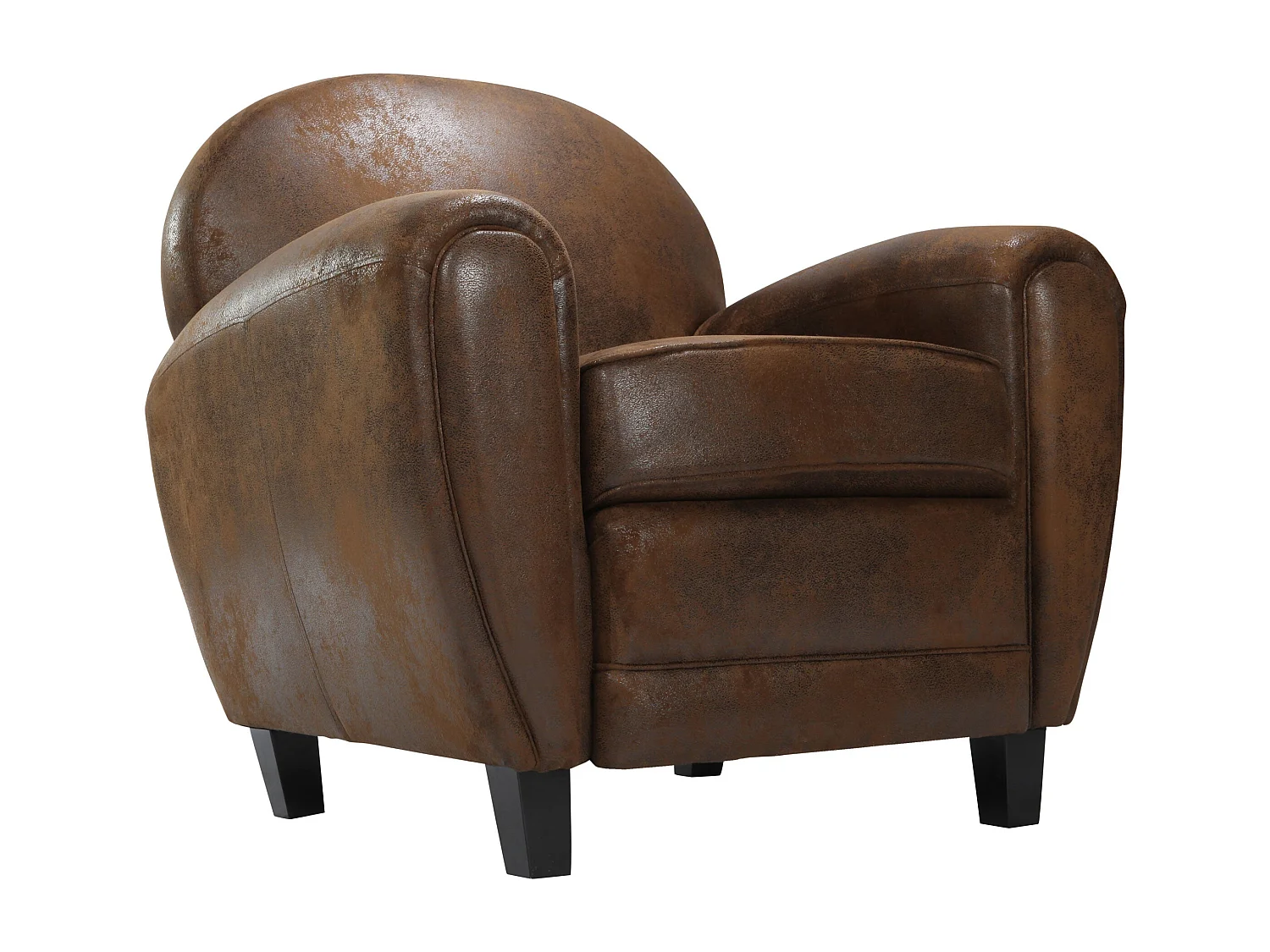 Poltrona in microfibra marrone antico - Club