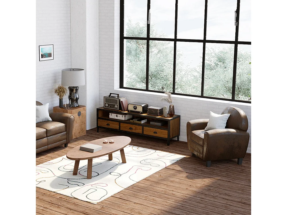 Poltrona in microfibra marrone antico - Club