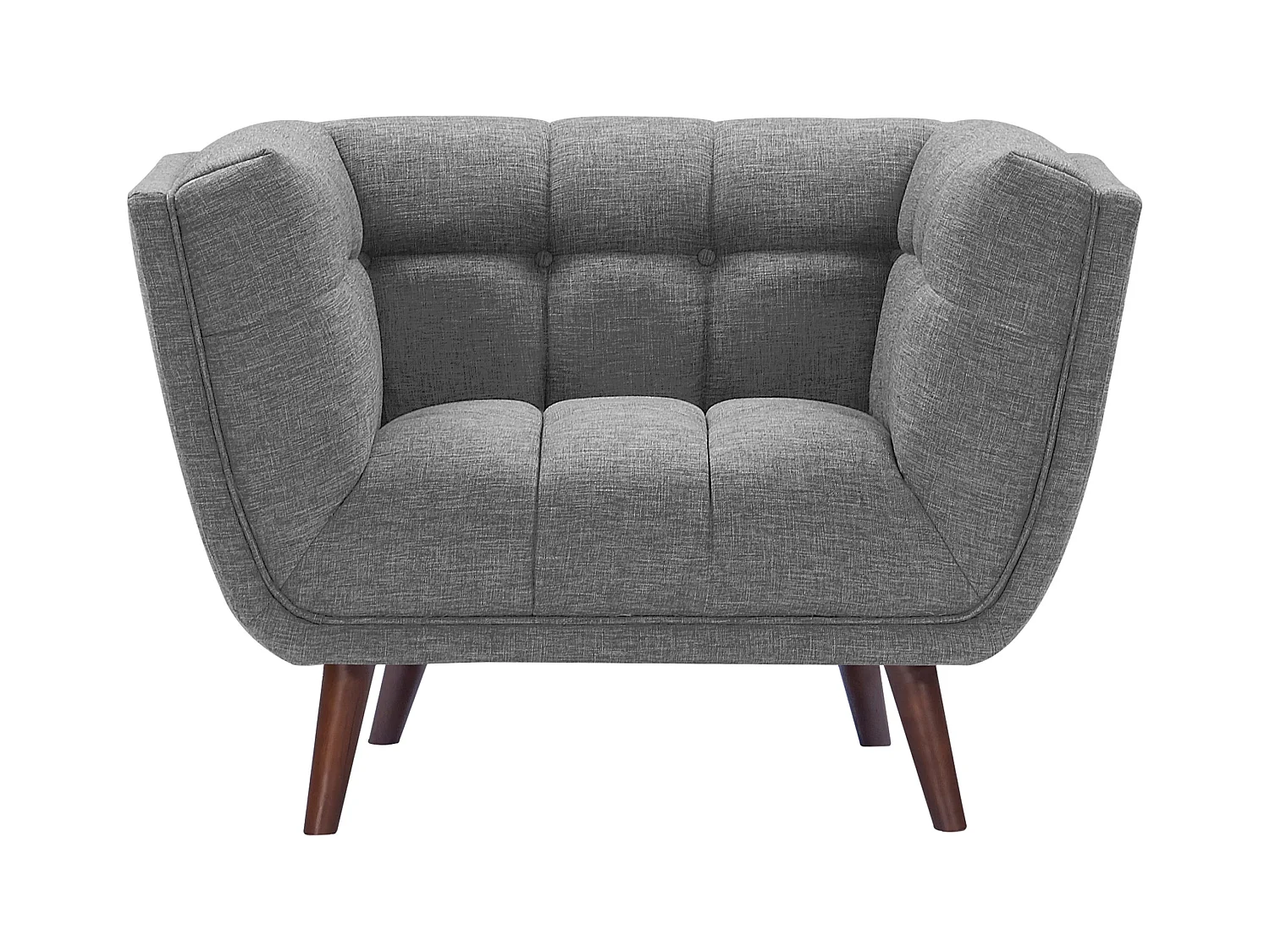 Sillón tapizado en tela gris - Carmen