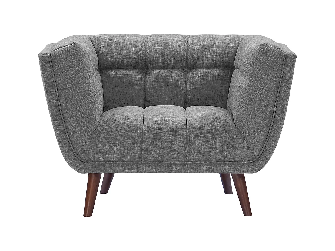 Sillón tapizado en tela gris - Carmen