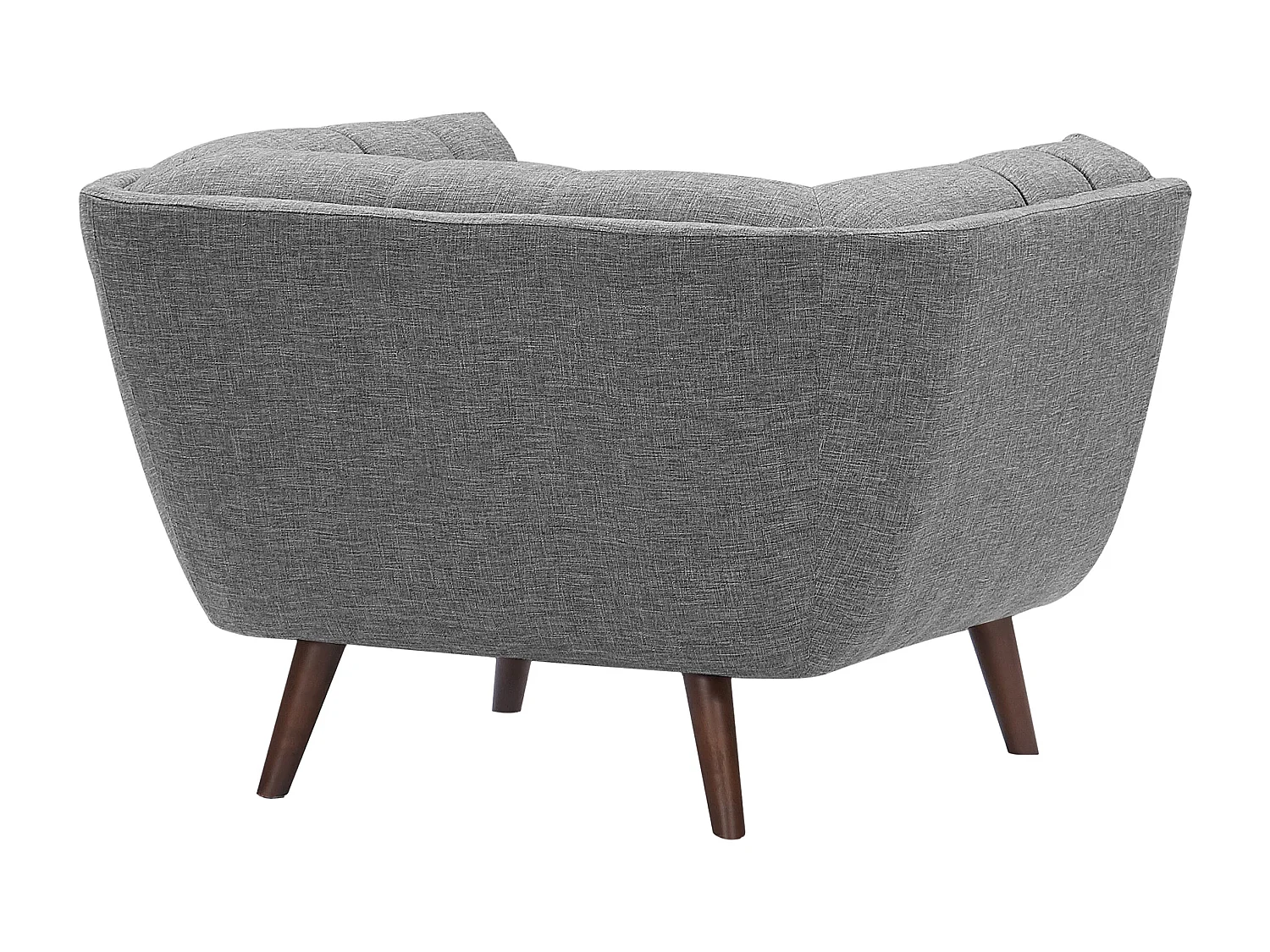 Fauteuil capitonné en tissu gris - Carmen