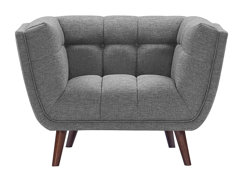 Sillón tapizado en tela gris - Carmen