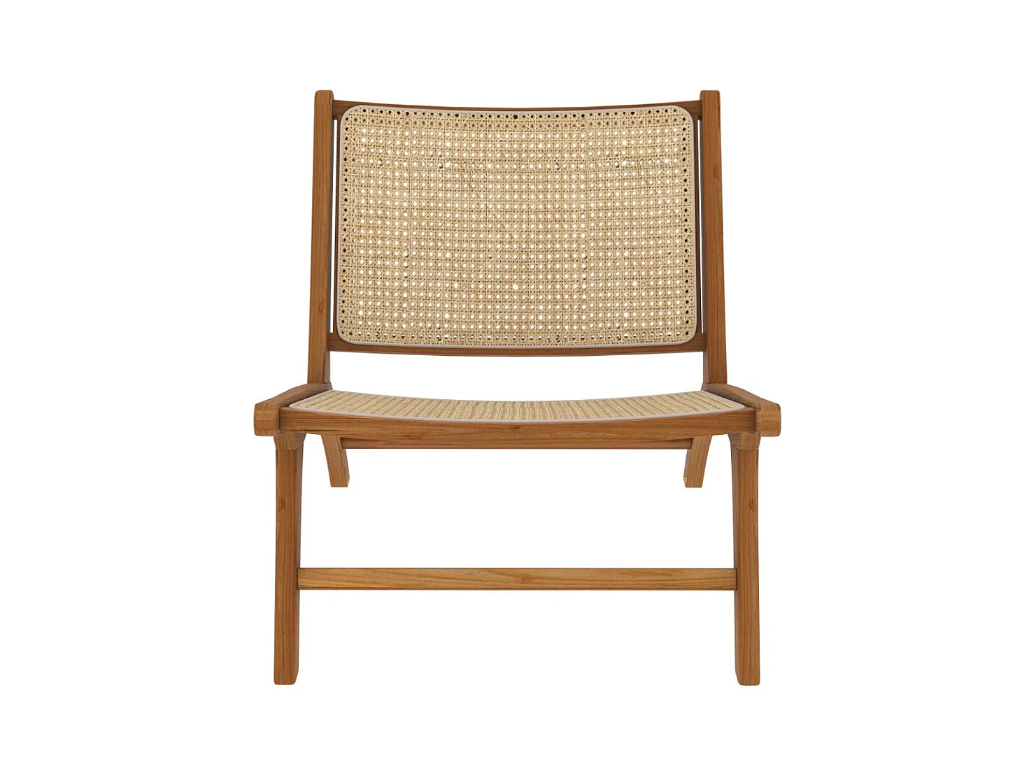 Fauteuil en teck et tressage cannage en rotin - Kilka