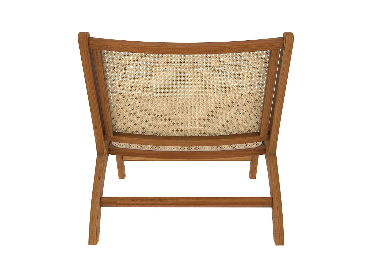 Fauteuil en teck et tressage cannage en rotin - Kilka