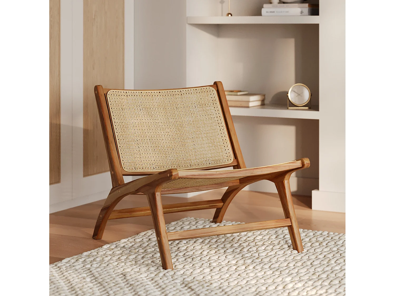 Sillón de teca y ratán natural - Kilka