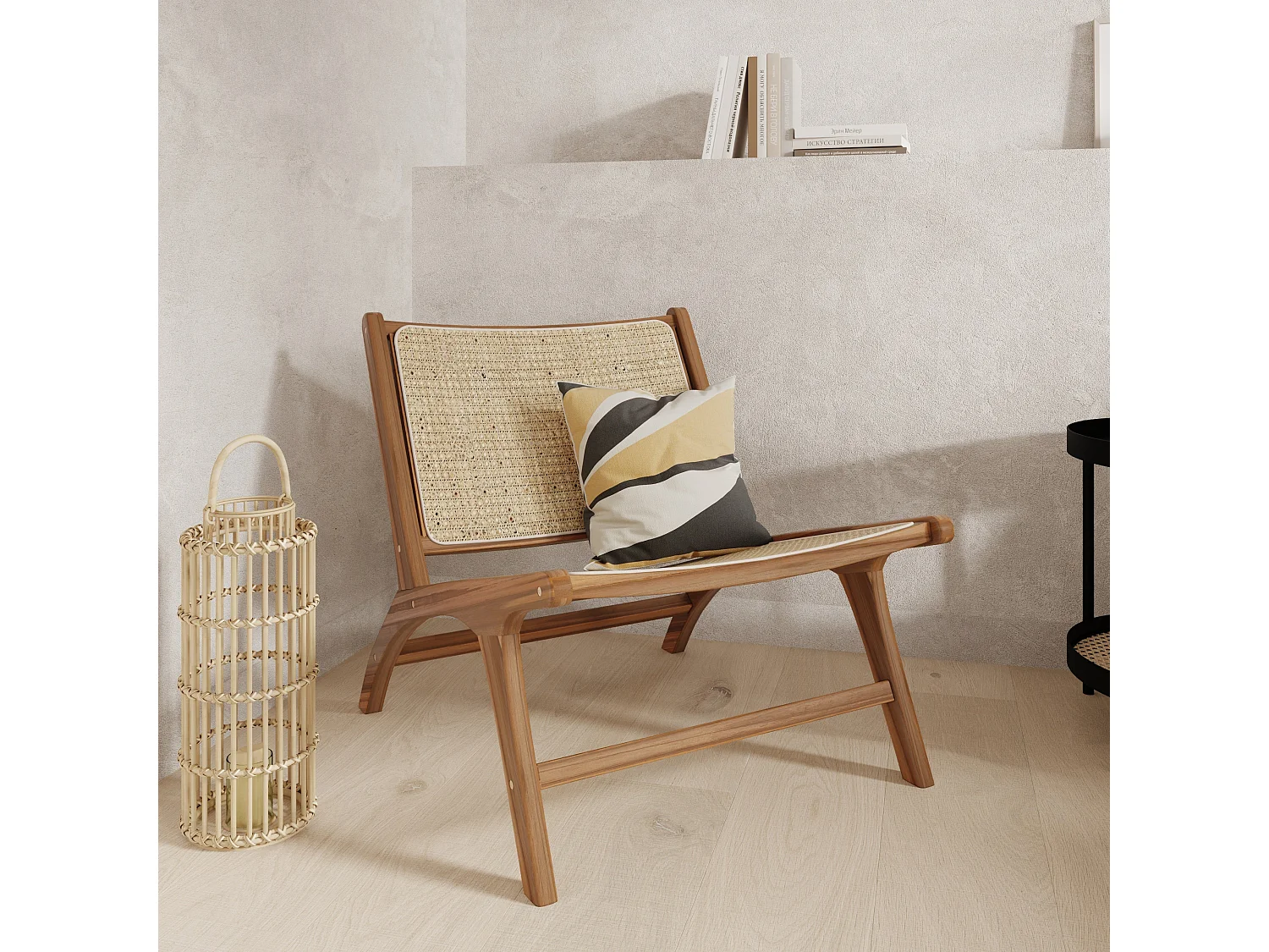 Sillón de teca y ratán natural - Kilka