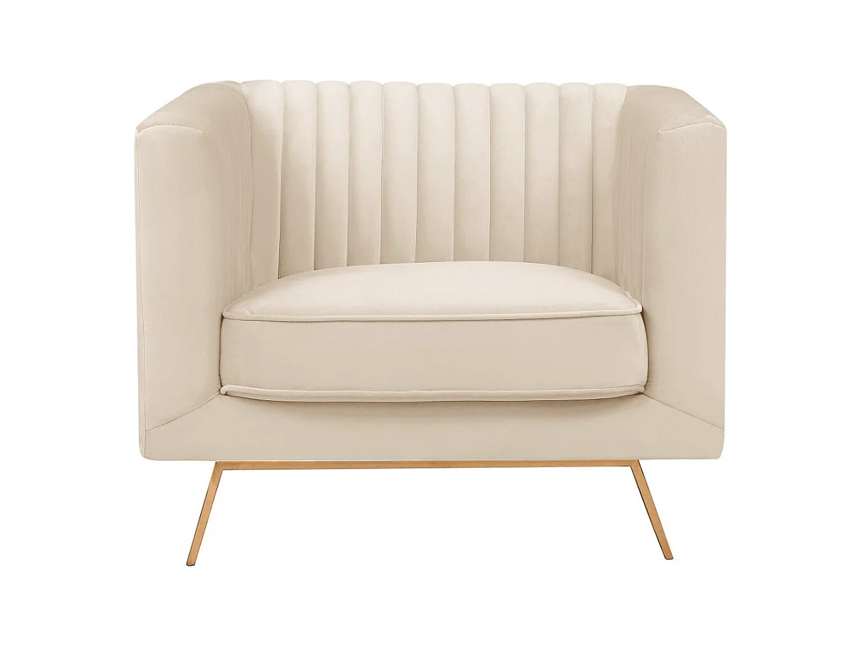 Fauteuil en velours beige - Gatsby