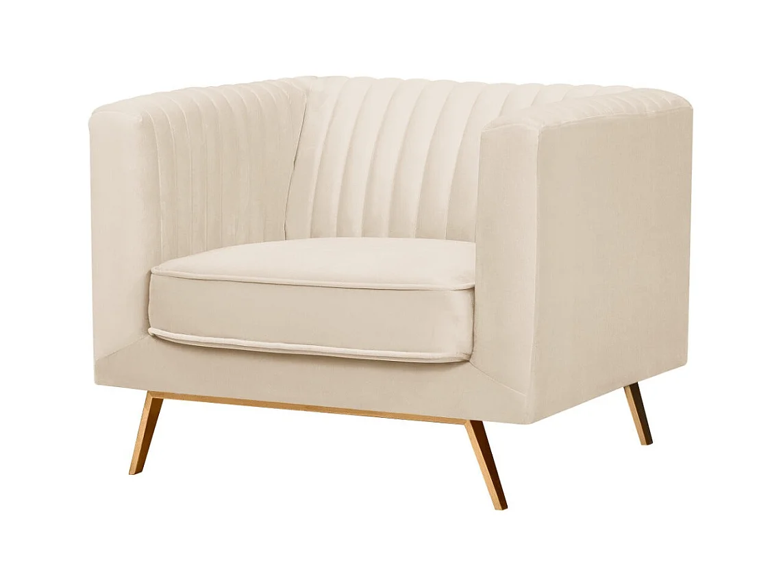 Fauteuil en velours beige - Gatsby