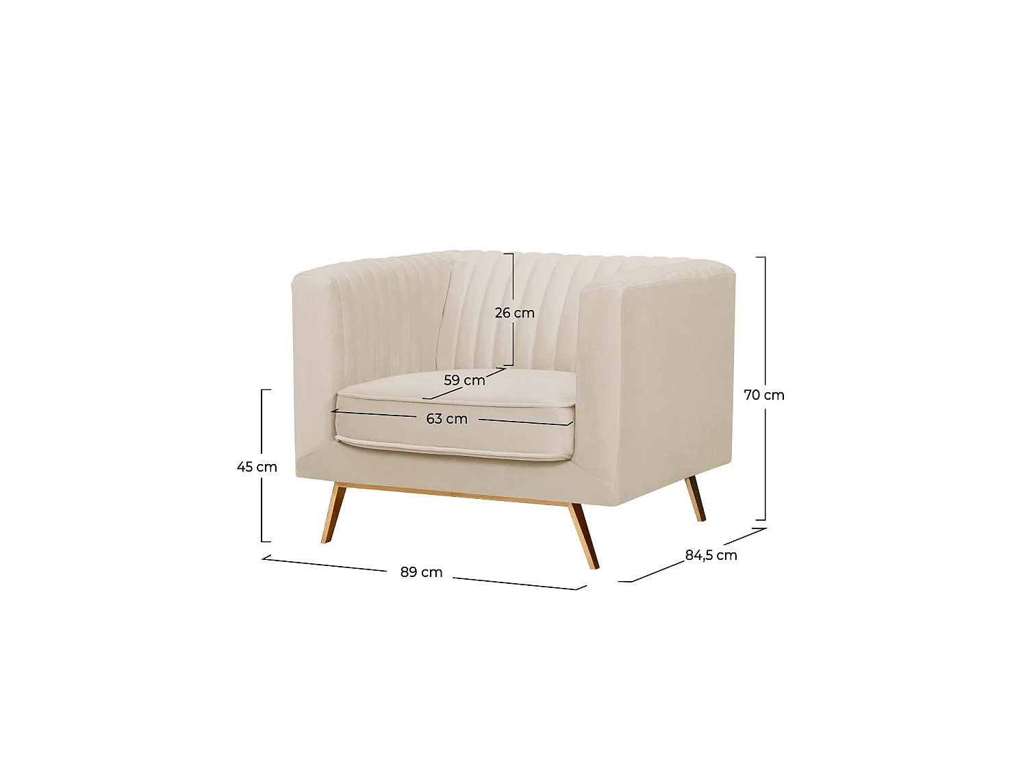 Poltrona in velluto beige - Gatsby