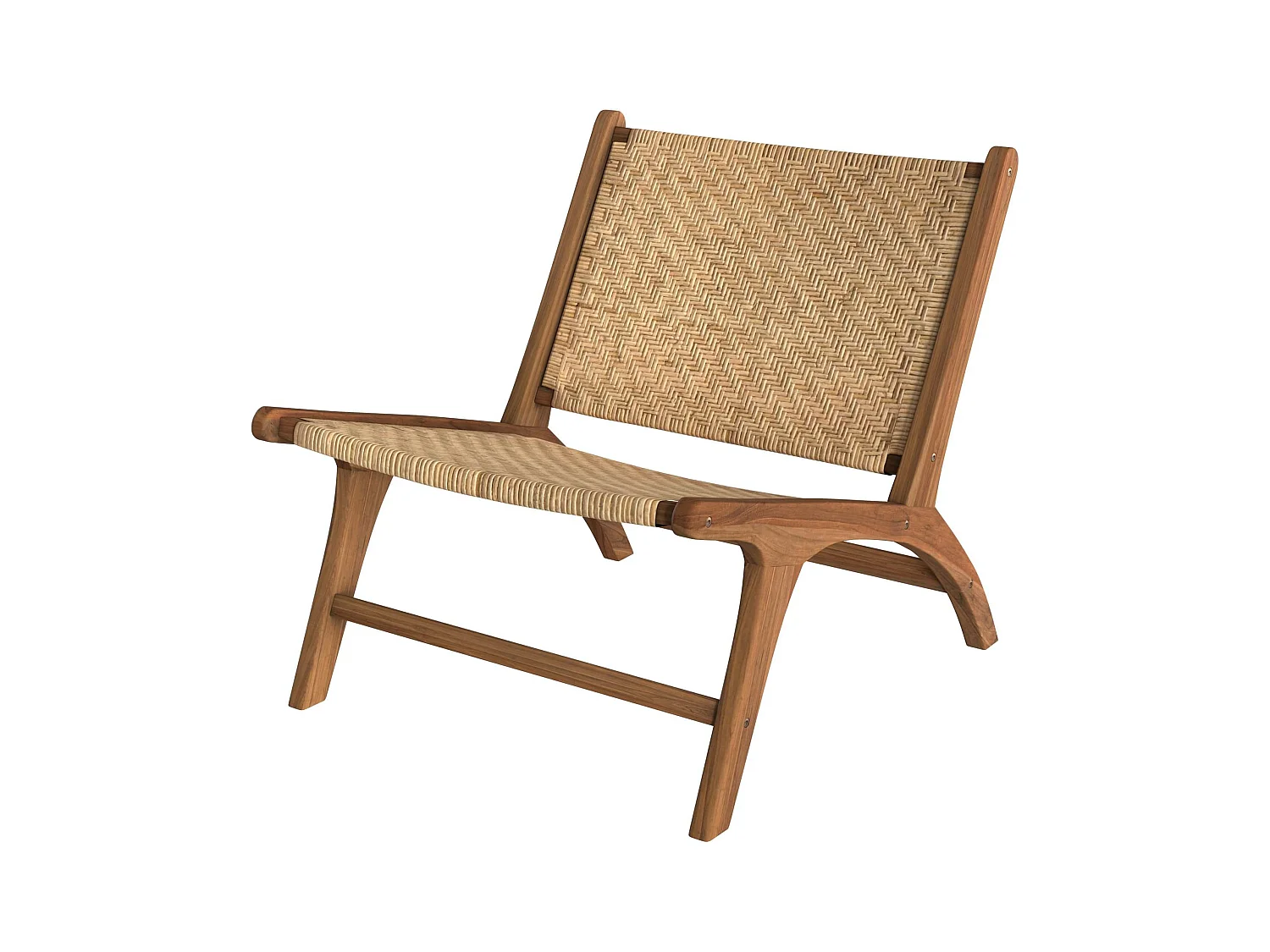 Sillón de madera de teca y ratán natural - Kilka