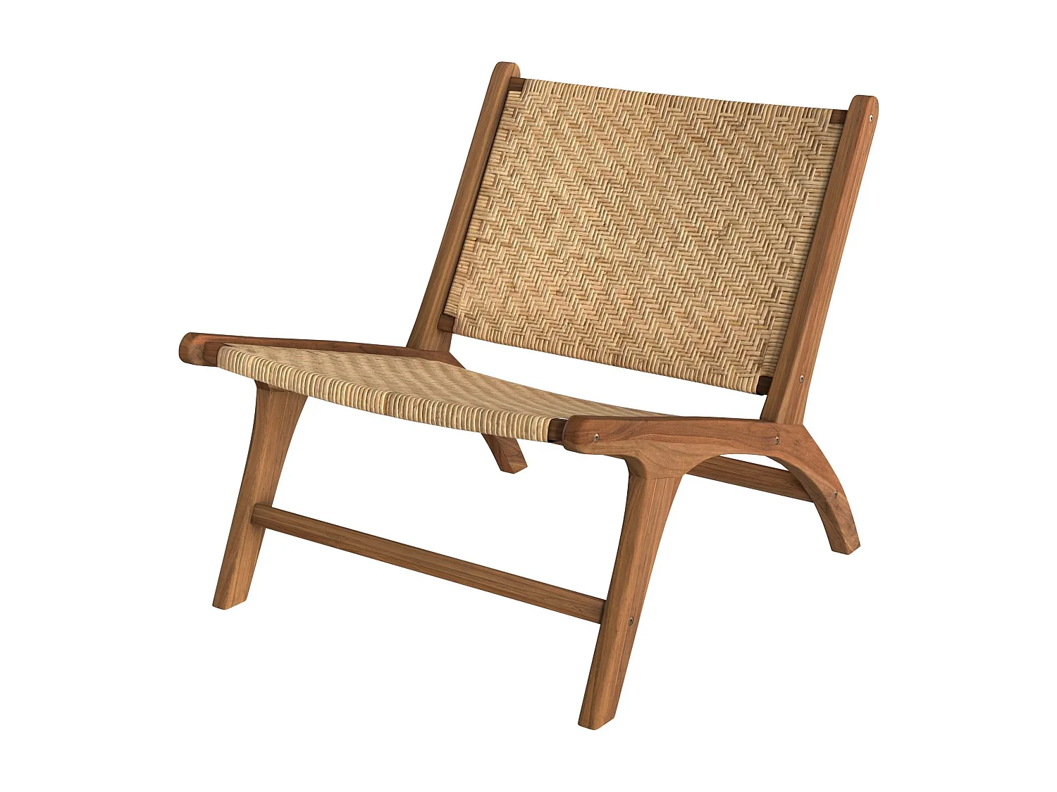 Sillón de madera de teca y ratán natural - Kilka