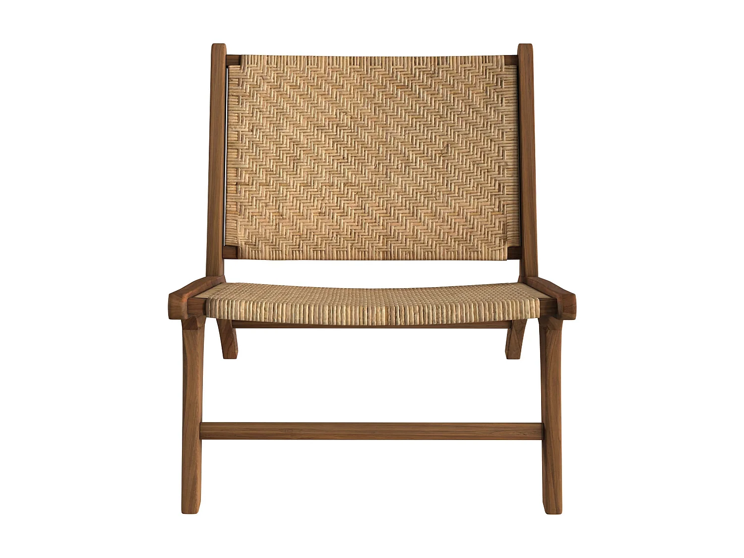 Sillón de madera de teca y ratán natural - Kilka