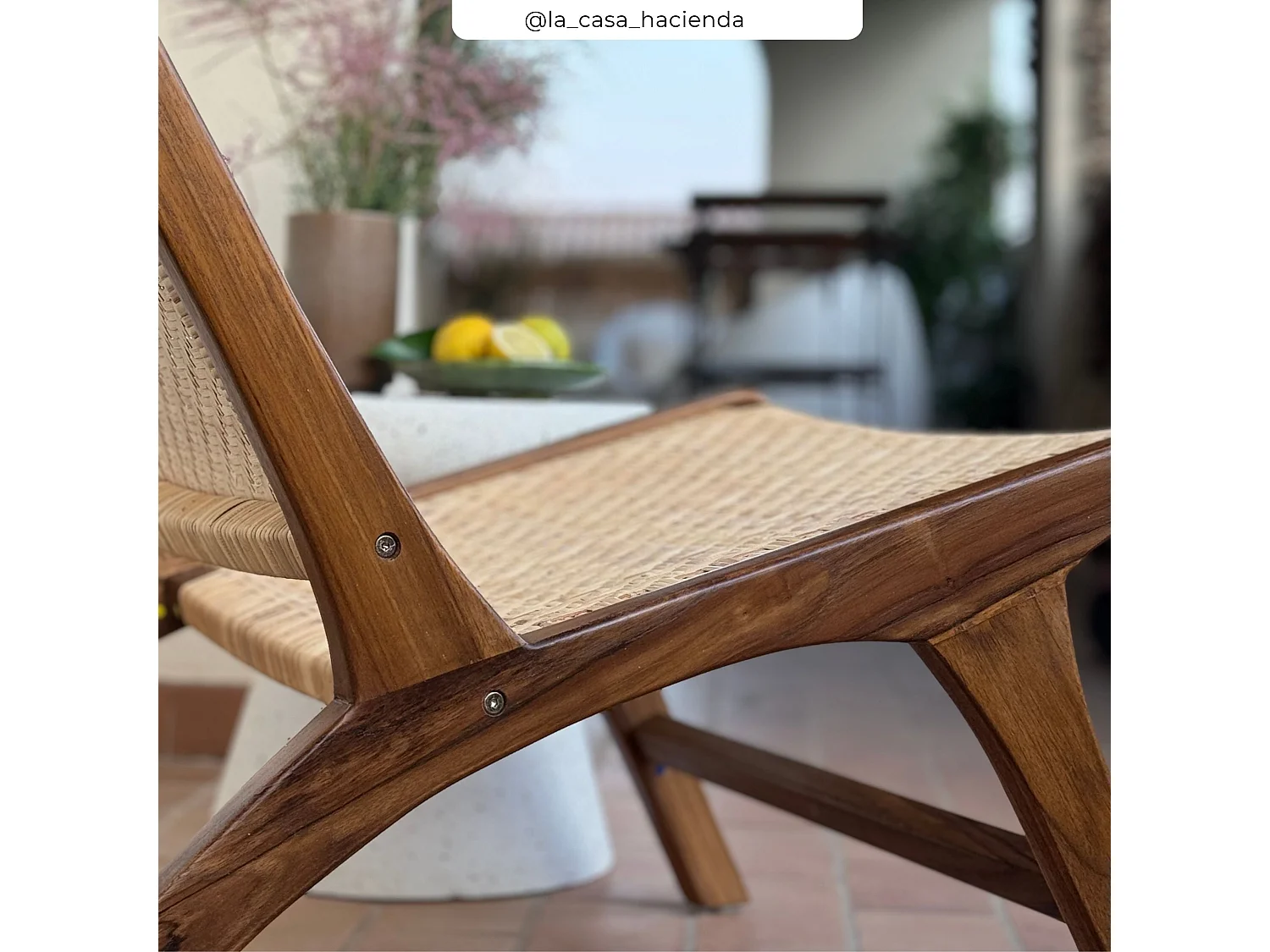 Sillón de madera de teca y ratán natural - Kilka