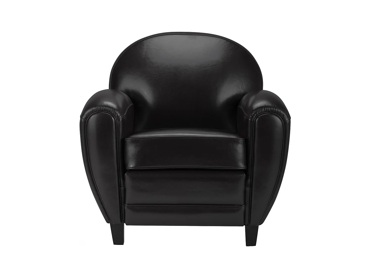 Sillón negro de cuero revestido - Club