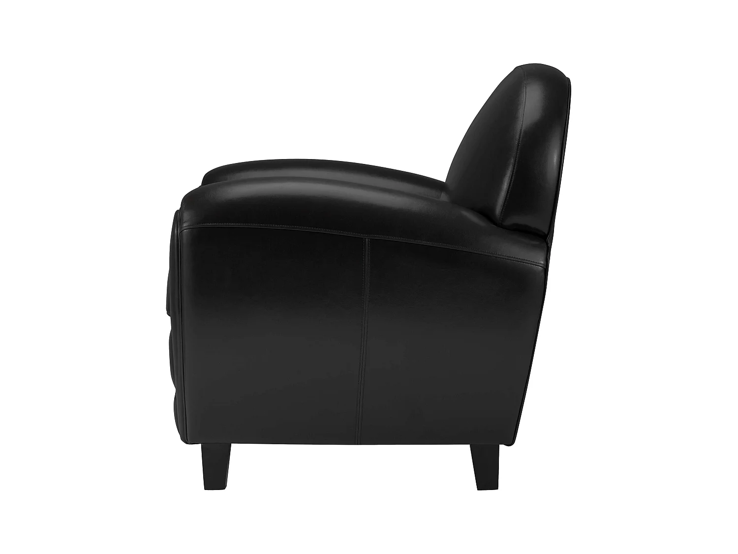 Sillón negro de cuero revestido - Club