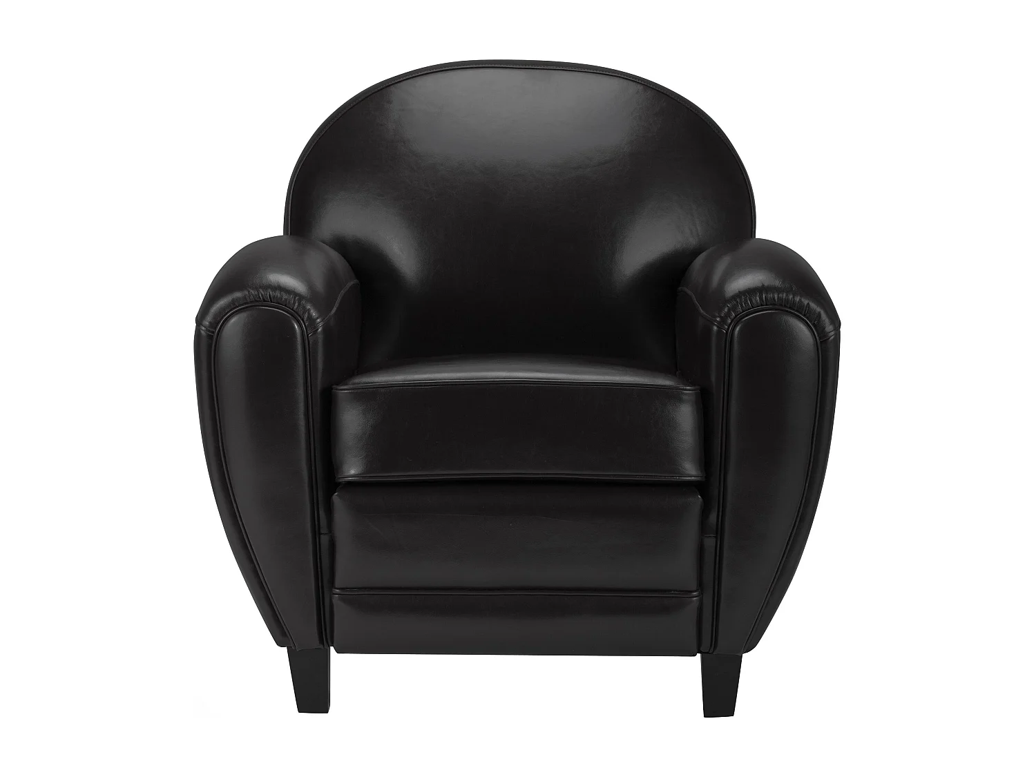 Sillón negro de cuero revestido - Club