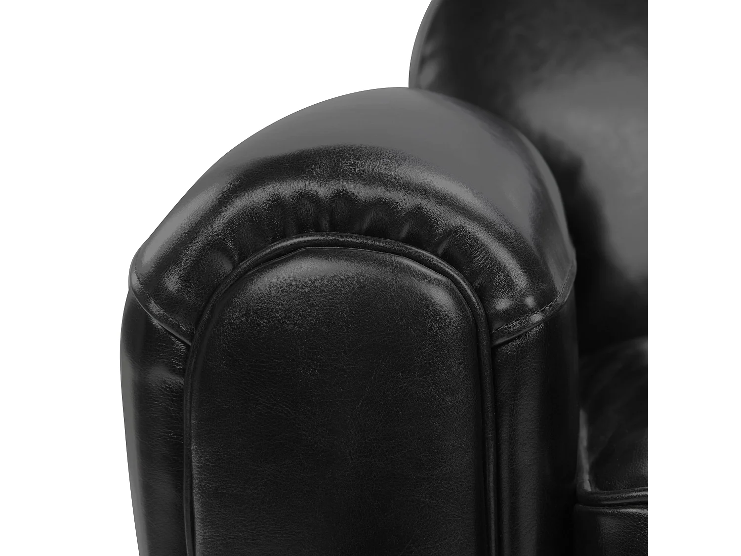 Sillón negro en cuero tostado sintético - Club