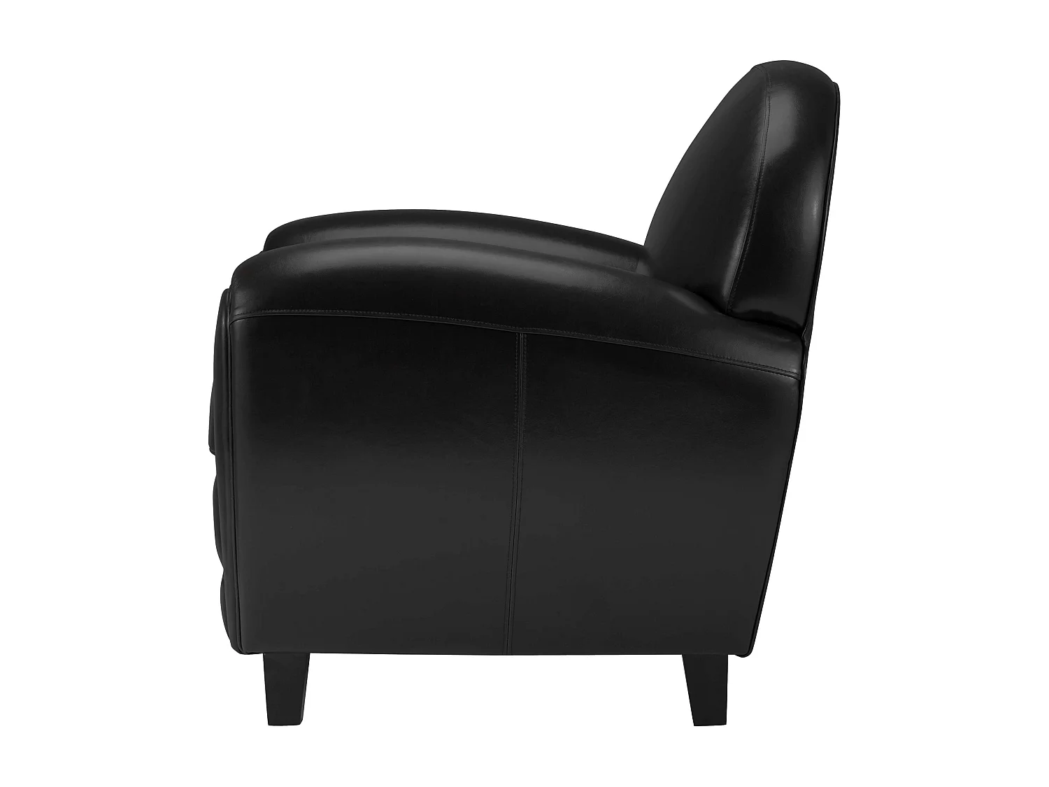 Sillón negro en cuero tostado sintético - Club