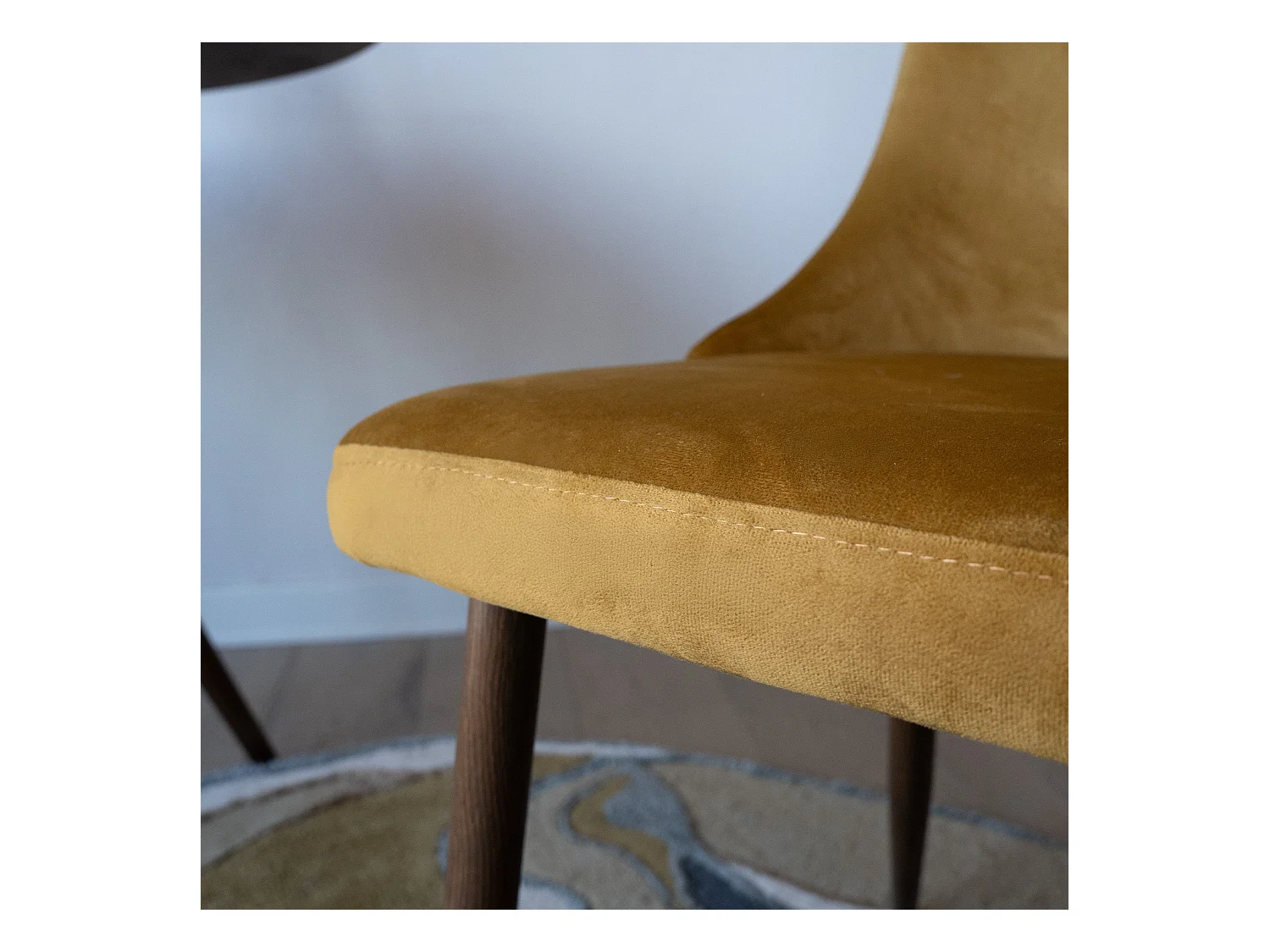 Set de 2 sillas de terciopelo amarillo mostaza - Vinni