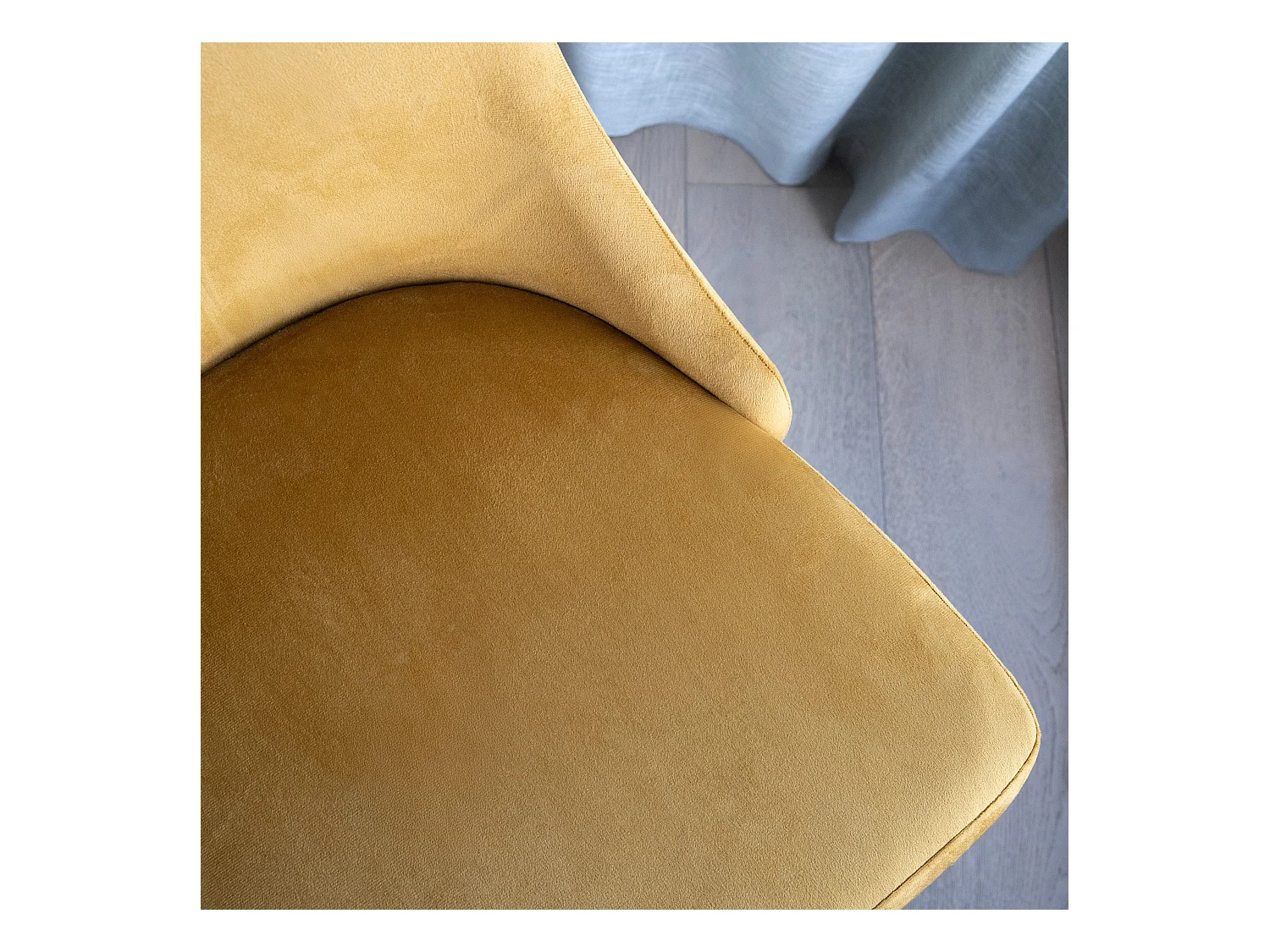 Set de 2 sillas de terciopelo amarillo mostaza - Vinni