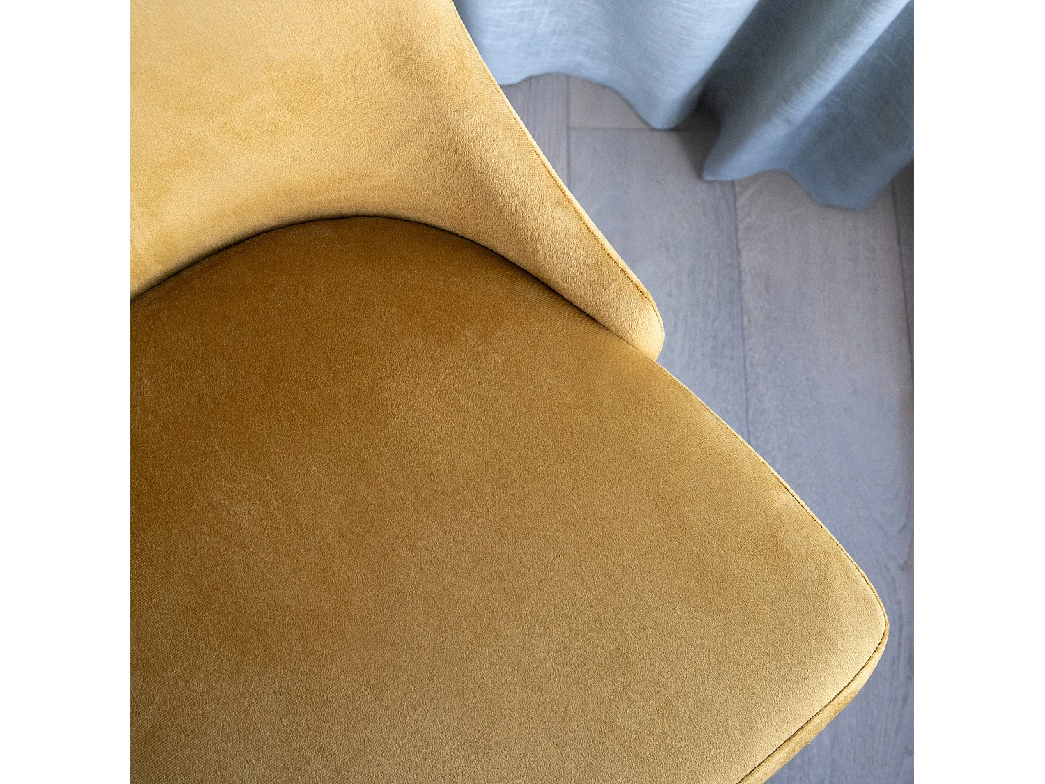 Set de 2 sillas de terciopelo amarillo mostaza - Vinni